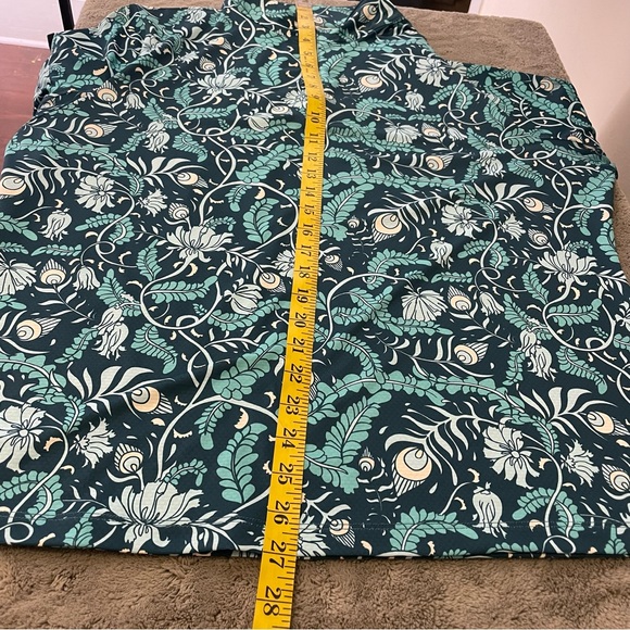 X by Gottex XL Active Golf Tennis Travel Long Sleeve Mock Top Teal Paisley - Picture 5 of 7